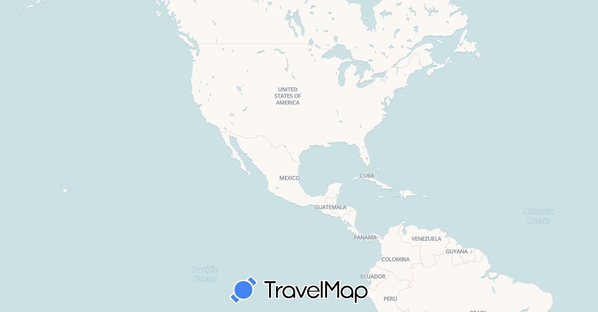 TravelMap itinerary: driving in Colombia, Mexico, United States (North America, South America)